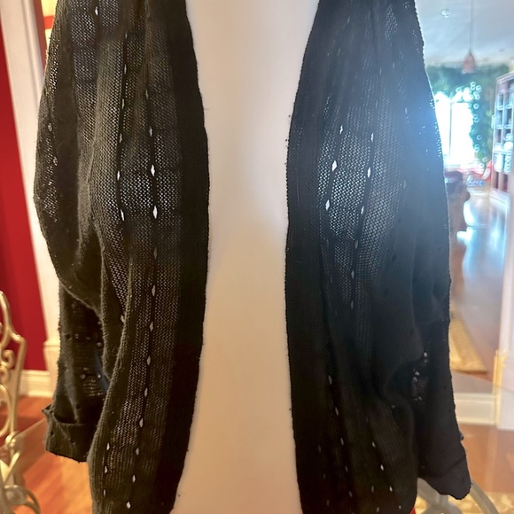 COTTON ON BLACK OPEN KNIT CARDIGAN SIZE XXS - Picture 1 of 7